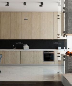 2023最新时尚舒适厨房实木整体橱柜瓷砖效果图欣赏