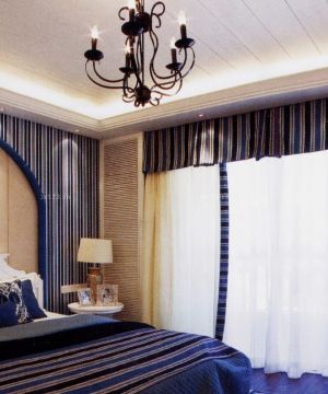 装修混搭风格卧室地中海风格窗帘设计图片欣赏 