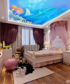 海洋混搭风格小户型创意儿童房间布置效果图