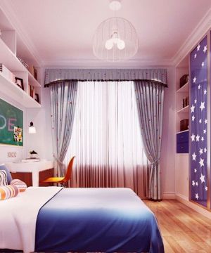 2023东南亚风格儿童房间布置窗帘搭配效果图