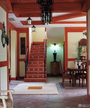 美式古典风格房屋楼梯设计效果图欣赏