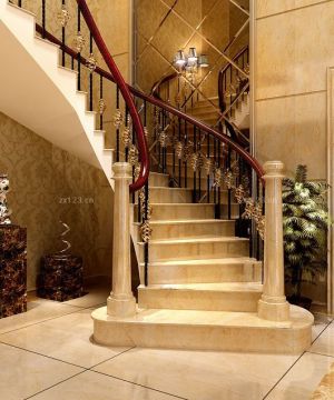 室内欧式风格房屋楼梯设计效果图欣赏