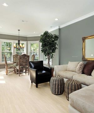 美式现代客厅橡木地板装修效果图欣赏