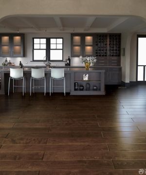 厨房简欧风格橡木地板装修效果图片欣赏