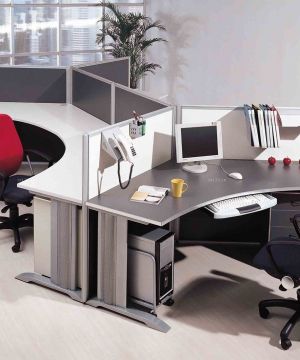 简约现代风格屏风办公桌设计样板