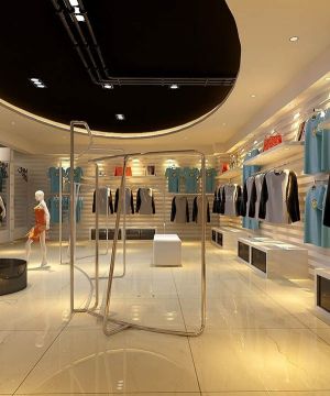 最新现代私营小服装店艺术吊顶设计效果图片
