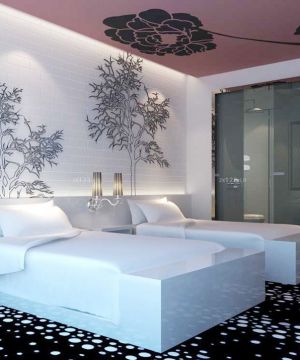 2023最新小型宾馆床头背景墙装修设计效果图欣赏