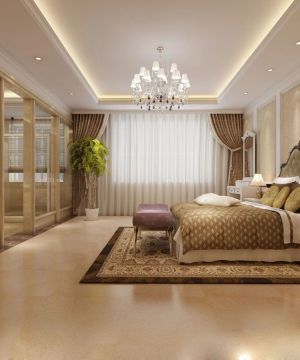 奢华欧式风格大卧室银色墙面装饰效果图大全2023