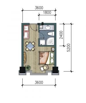 2023酒店式公寓30平米小户型平面图
