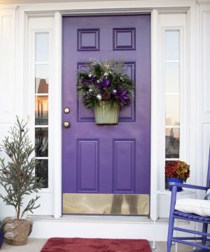 温馨简欧别墅风格紫色门装饰效果图片大全