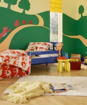 2023家装儿童房间墙体手绘设计图