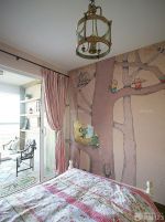 美式家居手绘卧室背景墙图片