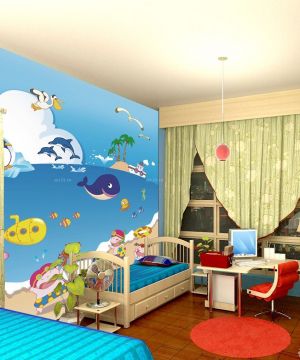 创意儿童房间卧室手绘背景墙图片