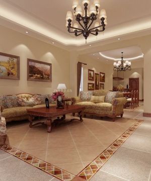 美式现代客厅组合沙发设计案例
