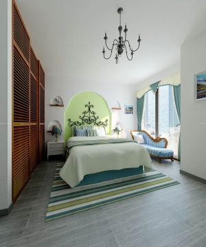 十平米家装小卧室地中海地毯贴图装修效果图欣赏