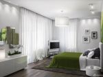清新淡雅卧室现代简约风格窗帘设计图片