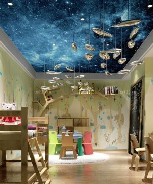 2023创意儿童房间手绘墙画设计图片