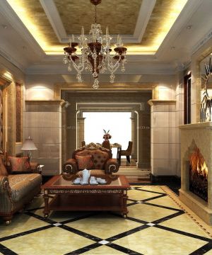 欧式风格客厅东鹏瓷砖地面装修效果图欣赏
