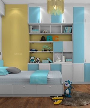 2023最新地中海风格儿童房书柜设计图欣赏