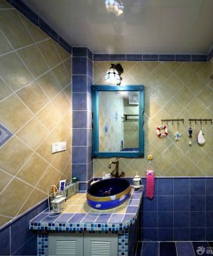 家装地中海风格洗手盆台面效果图