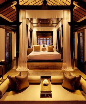 最新东南亚风格别墅室内卧室设计装修案例大全
