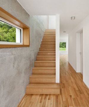 2023最新美式家装木制楼梯效果图
