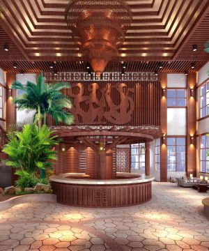 东南亚风格酒店大堂设计装修效果图欣赏