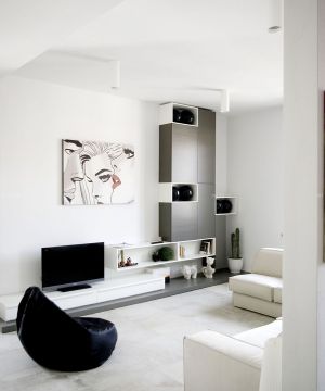 精致现代风格客厅简约电视柜装修实景图