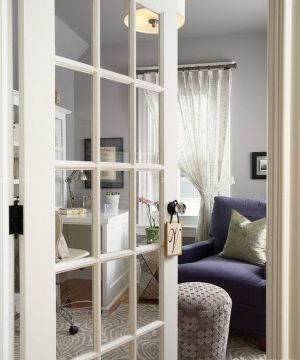 120平米房子美式卧室玻璃门效果图片