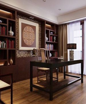 2023最新中式书房窗帘设计效果图片欣赏