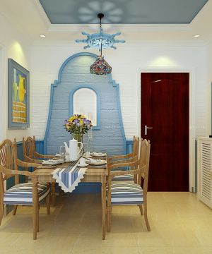 地中海风格两室两厅改三室餐厅效果图