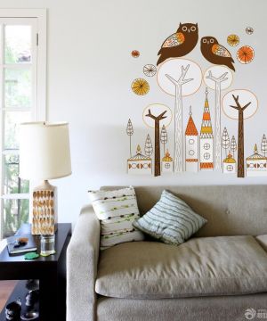 60平米现代家装手绘墙画设计效果图片