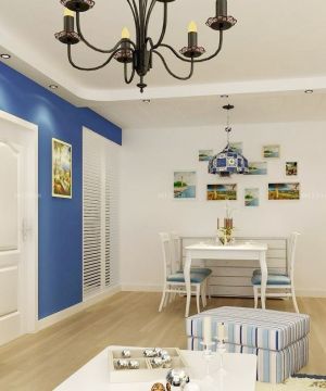 70平米小户型地中海风格白色门装修设计图片
