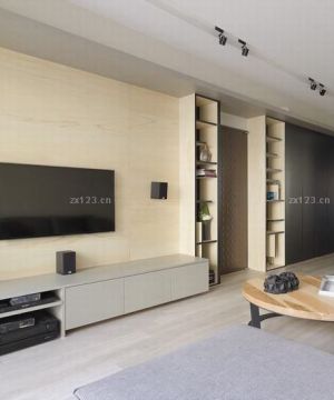 60平米小居室简约电视背景墙设计效果图