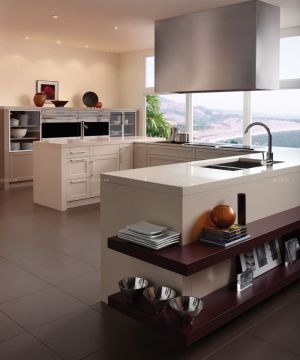 混搭风格130平米家装厨房橱柜设计图片
