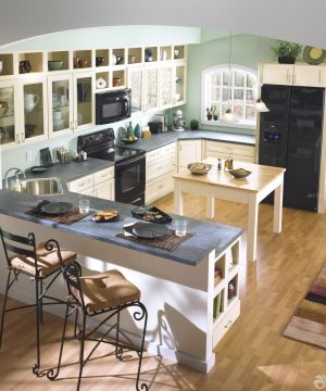 个性混搭风格130平米室内厨房设计2023