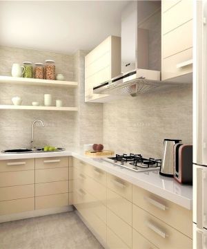 2023现代整体厨房白色橱柜装修效果图片