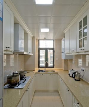 欧式风格90平米房屋厨房橱柜装修样板间
