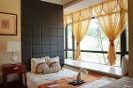 简欧风格80平米小户型两室一厅卧室窗帘装修效果图