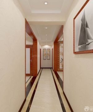 2023 中式风格走廊玄关波打线设计图片