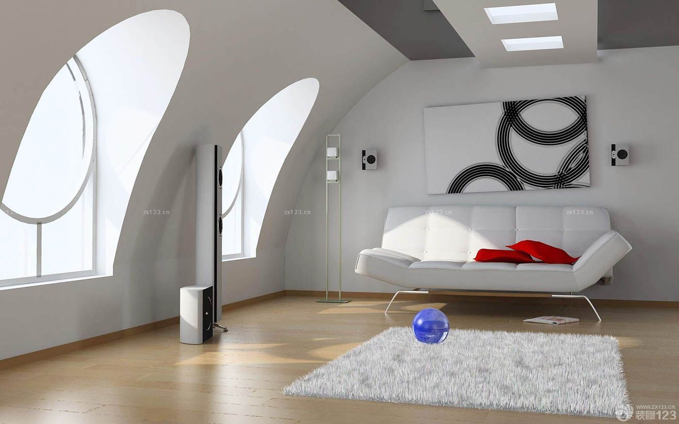 家装60平米大阁楼装修沙发床设计图片