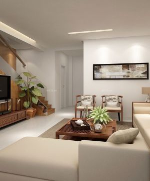 2023新中式风格120平米的房子客厅装修效果图
