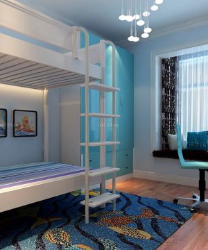 80平米两室一厅儿童房高低床小户型装修效果图片欣赏