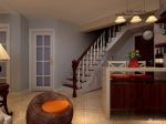 2023美式风格房子木楼梯扶手装修效果图片