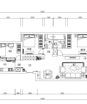130平米四房两厅户型图片2023