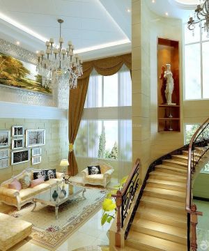 豪宅别墅自建房楼梯设计效果图片欣赏