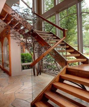 2023自建房楼梯玻璃护栏设计效果图片