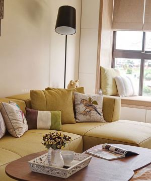 最新70平米房屋小户型布艺三人沙发装修设计图片