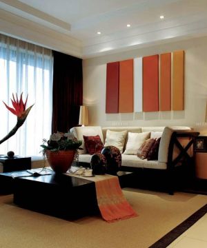 东南亚风格70平米小户型样板房客厅室内装修效果图欣赏