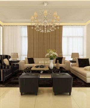 150平米房子简欧风格客厅沙发装修效果图欣赏
